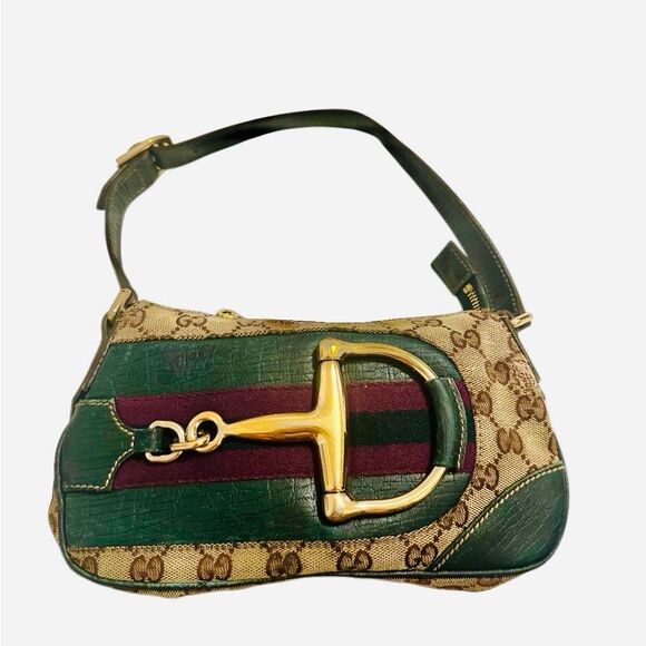Gucci Green and Gold Women's Hasler Bag - Picture 3 of 16